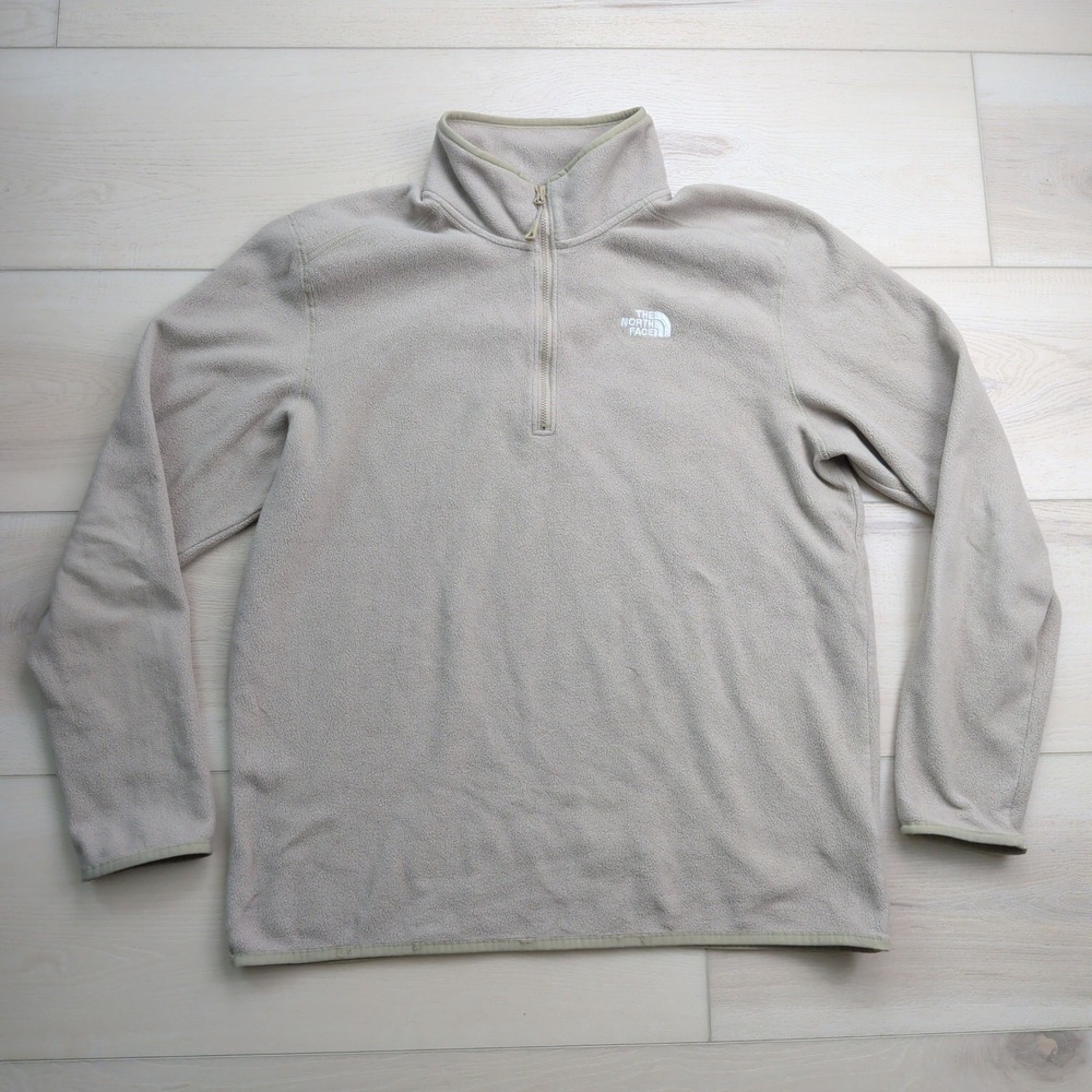 The North Face TKA 100 Glacier Quarter Zip Mens XL Fleece Pullover Tan